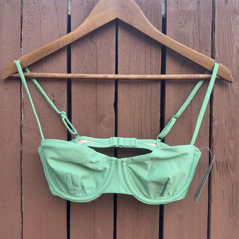 J. Crew | NWT Size 34C Green Balconette Underwire Bikini Top Style BX612